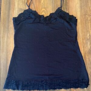 WHBM black lace cami
